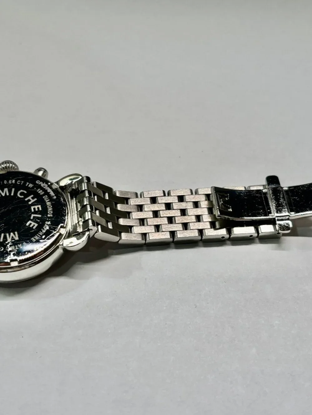 $2450 AUTHENTIC MICHELE CSX-36 DAY DIAMOND, DIAMOND DIAL SILVER